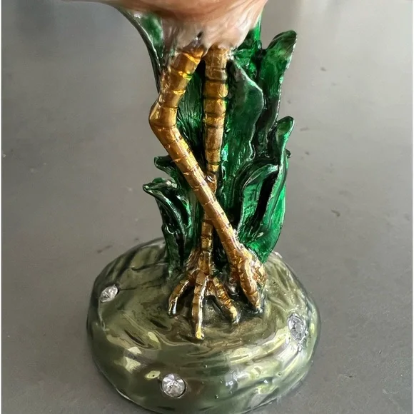 Jeweled flamingo trinket box/figurine - Picture 11 of 15